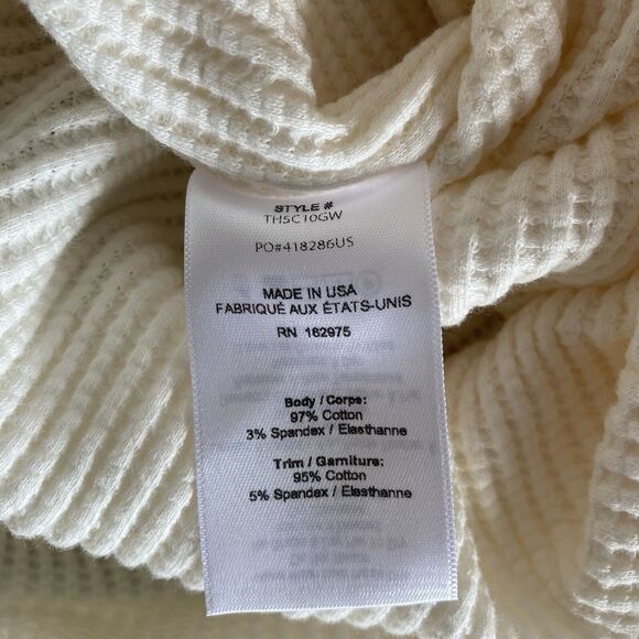 THE RANGE Jumbo Stark Waffle Knit Ruched Sides Cream Sleeveless Dress Size L NWT - Picture 8 of 8